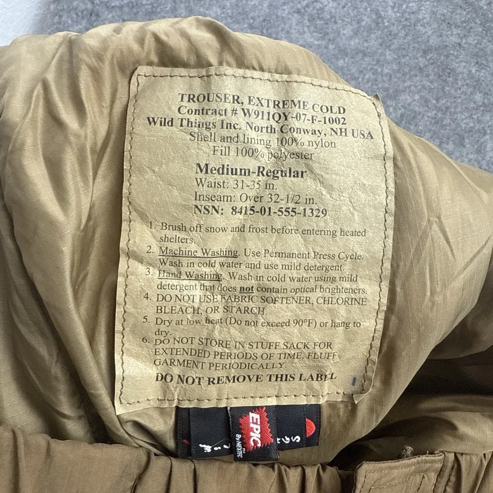 Wild Things USMC ECWCS Happy Suit Trousers Gen 3 Level 7 Primaloft M Reg Coyote